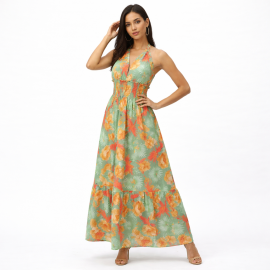 Vestido Estampado Feminino Tecido Crepinho Estilo Farm com Bojo