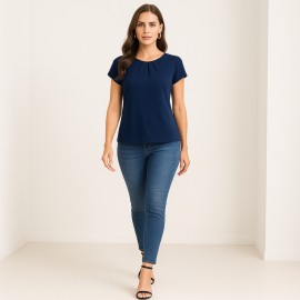 Blusa Feminina com Pregas Frontais